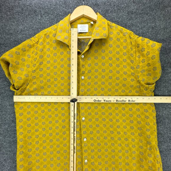 Baird McNutt Murano Shirt Mens Extra Large Linen‎ Blend Button Up Mustard Yellow - Picture 13 of 14